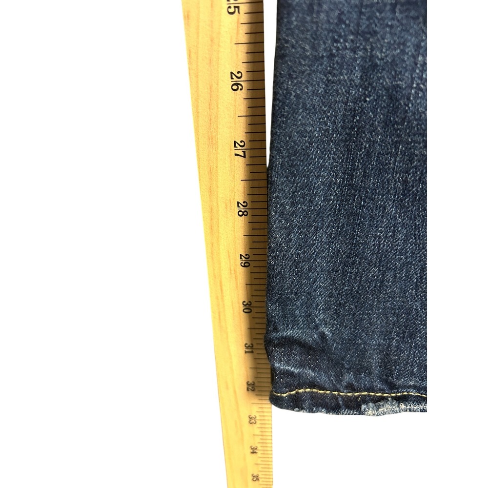 American Eagle Slim Straight Jeans Mens 38x32 Dark Wash Distressed Denim Blue - Picture 7 of 8
